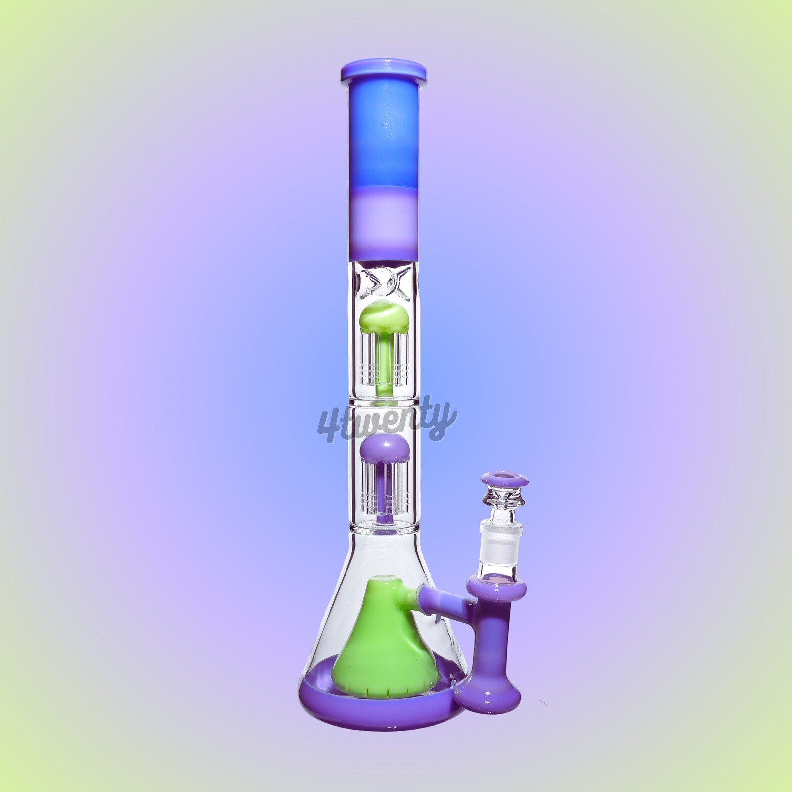 18 Inches Glass Bong Double Chamber