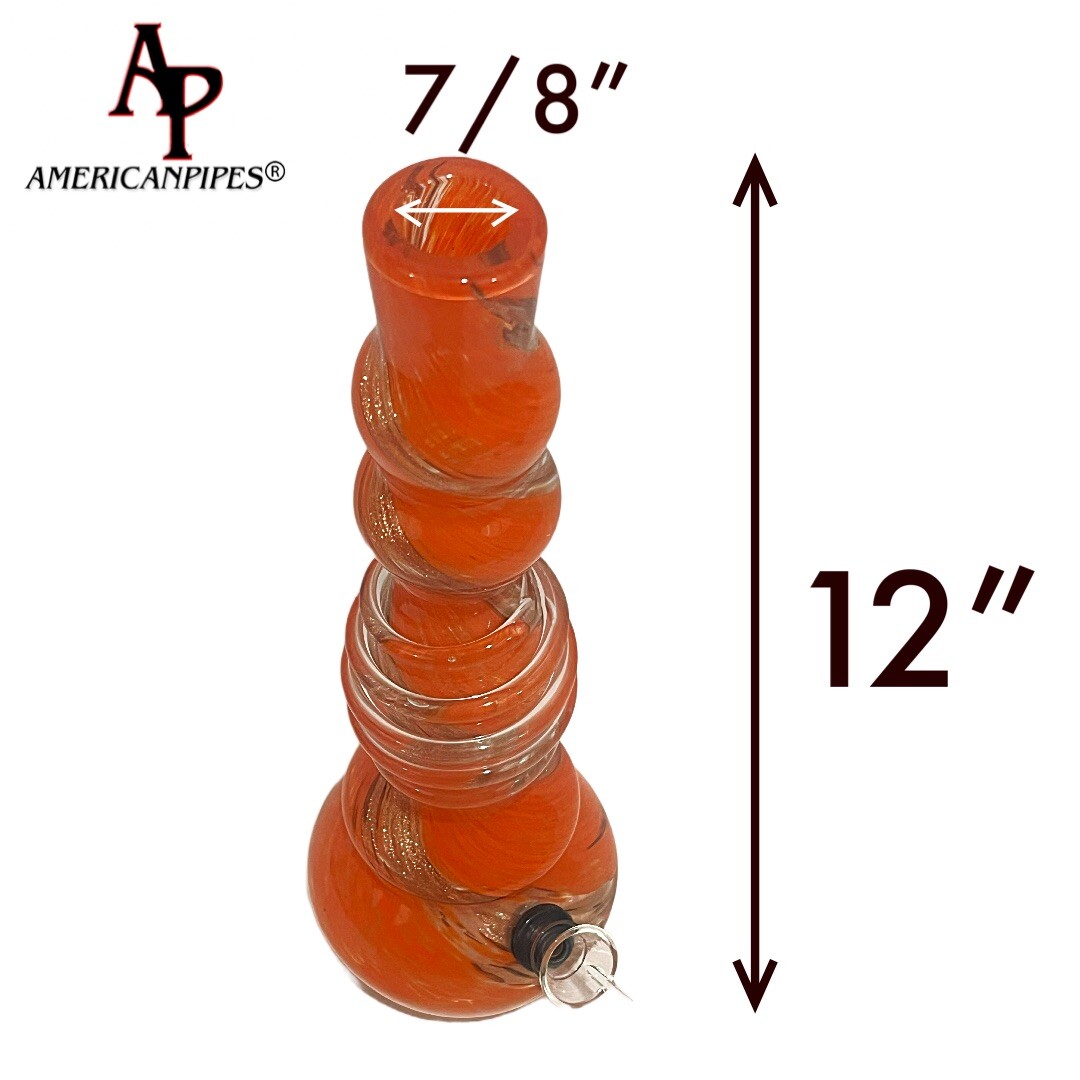 12” Spiral Water Pipe/ Heavy Soft glass Pipes By INHALE & AmericanPipes