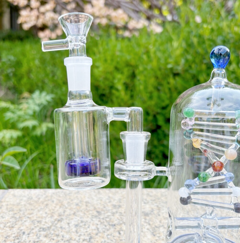 Blue 9 » Glass Gene Spin Tornado Bong Hookah Water Pipe Bubbler W/ Ash Catcher