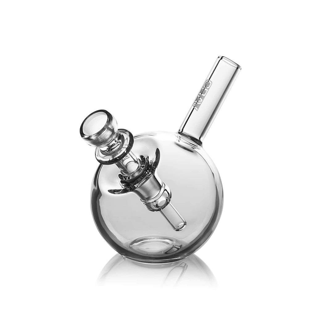 Grav Spherical Pocket Bubbler CLEAR 10mm Boro Glass Portable Hand Pipe