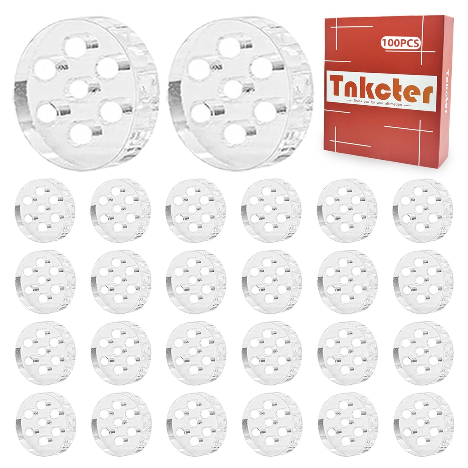 100 Pack 8mm Borosilicate Glass Screens, 7-Hole Honeycomb Design, Reusable, Easy