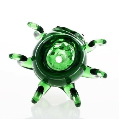 Primium 14mm Green Thick Glass Octopus Bong Bowl Head Piece Bong Bowl Holder
