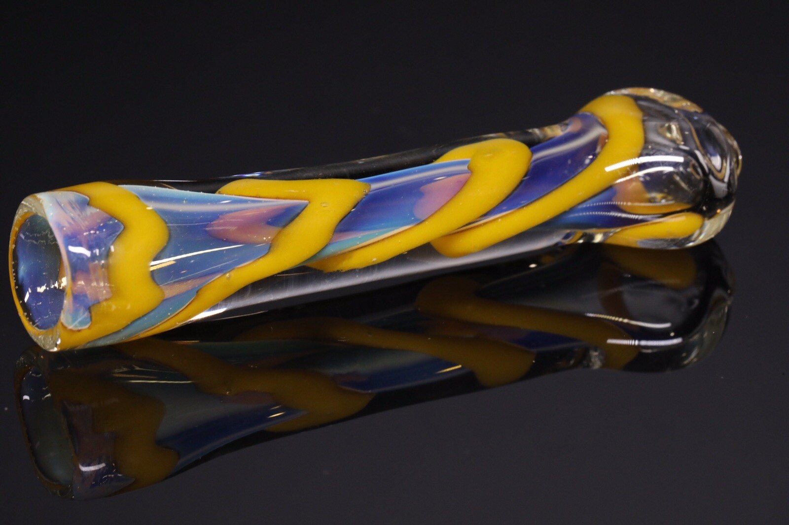 SMOKING TOBACCO CHILLUM 3” ONE HITTER BLOWN GLASS HEAVY ART HAND HERB BOWL PIPE