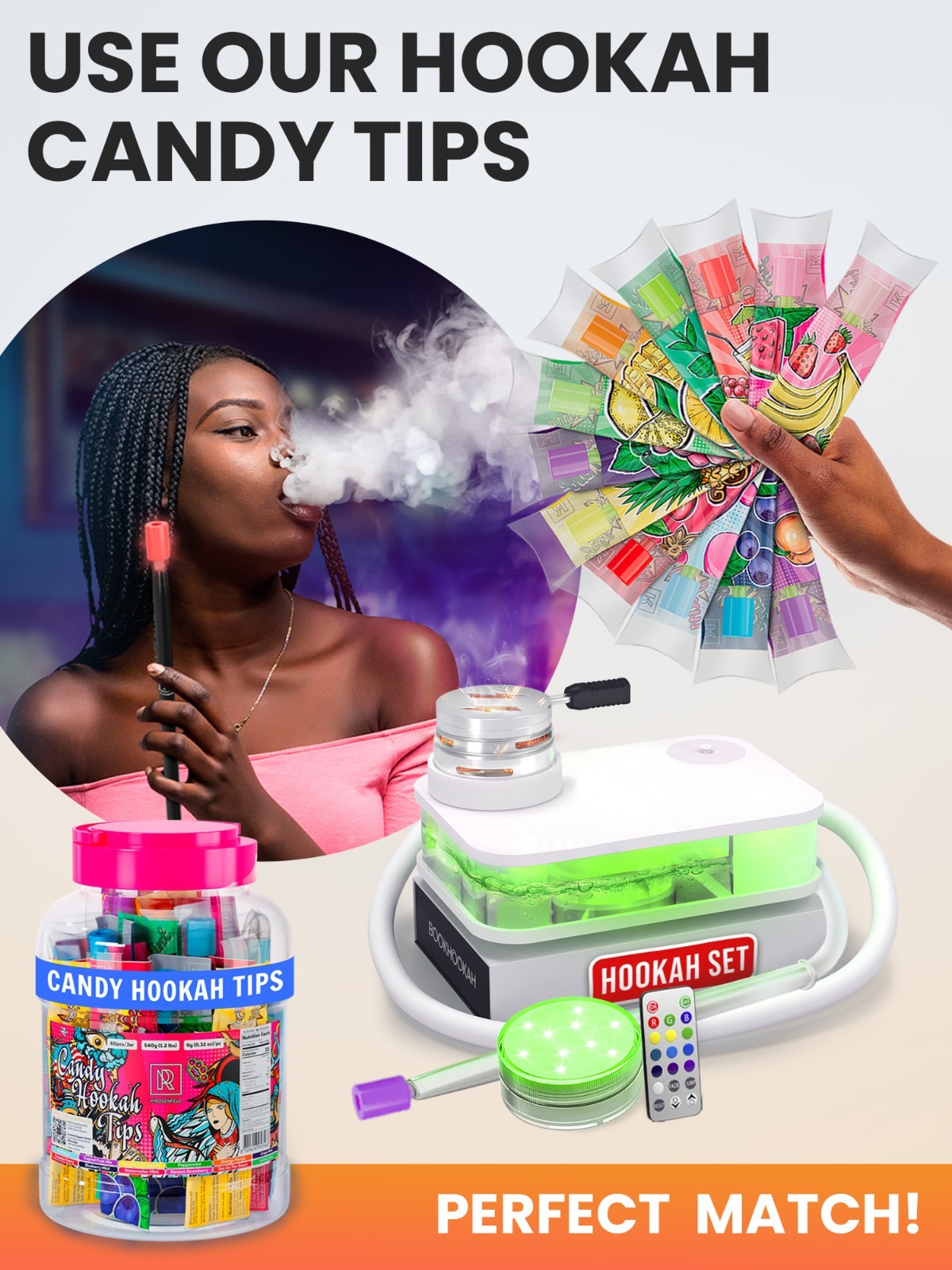 White Portable Hookah Set With Everything with Flat Hookah Box