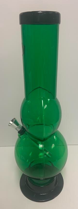 12&Prime; PLASTIC STRAIGHT BUBBLE W/ FLAT BUBBLE WATER PIPE BONG THUMB CARB CLEAR 2&Prime;M