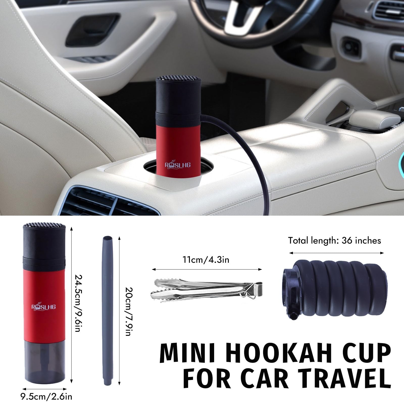 Portable Car Hookah Set Portable Purple Cup for Travel, Hookah set with Every…