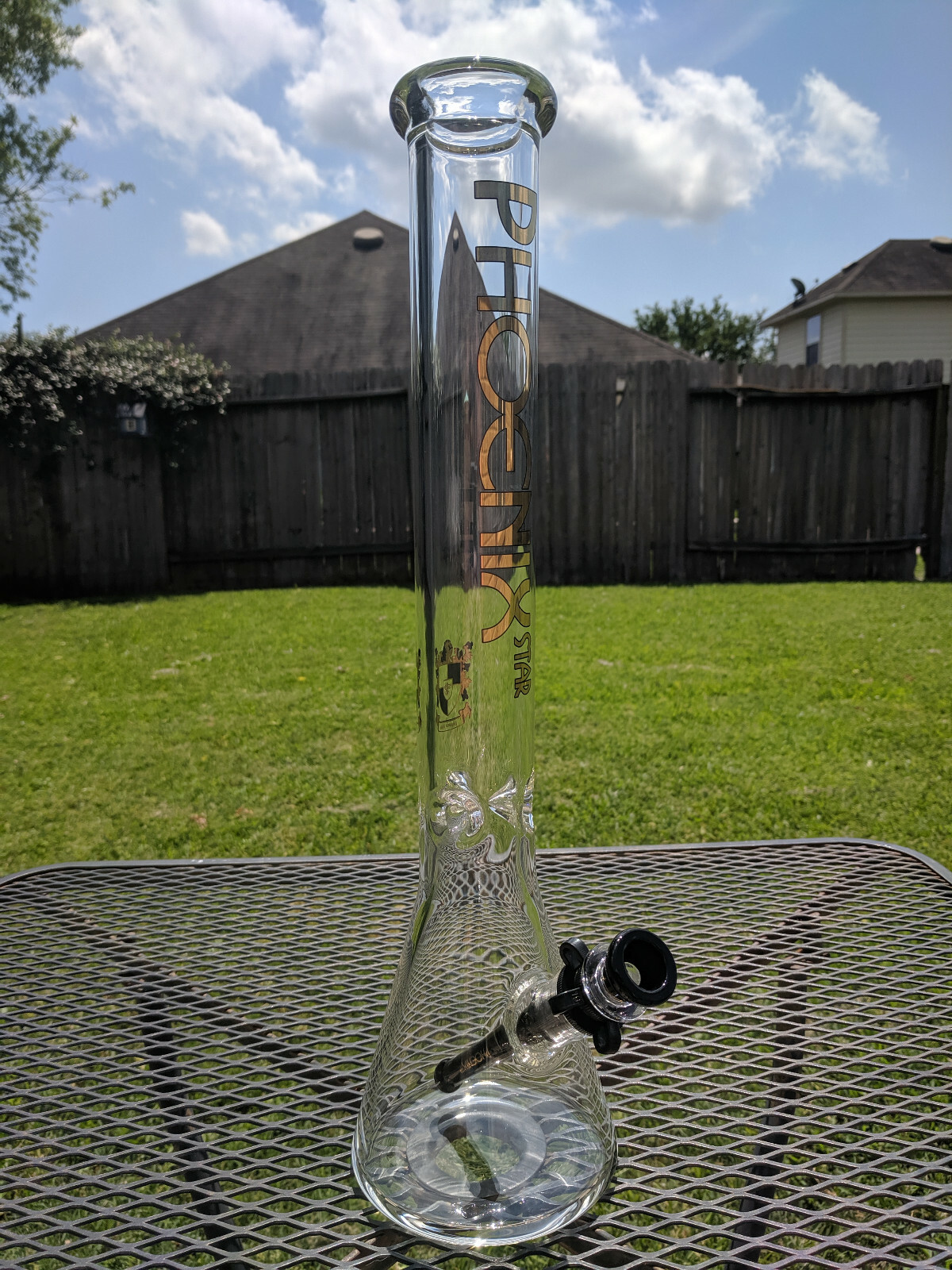 Phoenix Star – 18&Prime; Inch (XL) Glass Beaker Water Pipe Bong – 14mm – Black