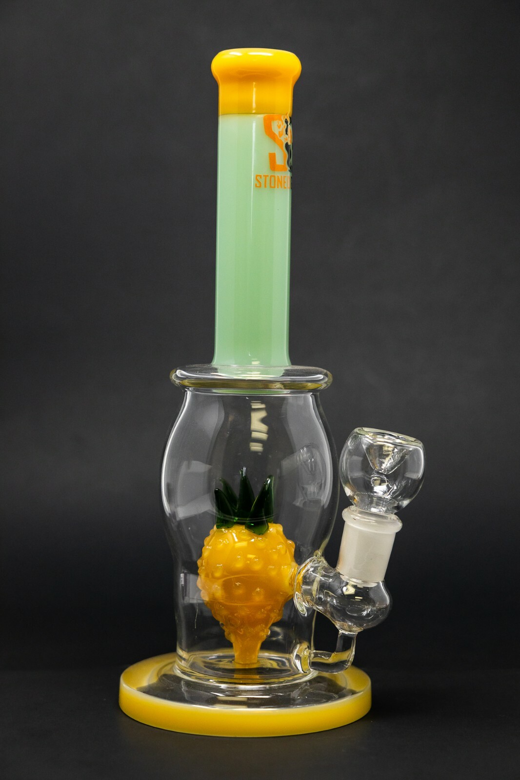 Hookah Water Pipe Heavy Premium Glass 10&Prime; Pineapple Green Neck Tobacco Bong