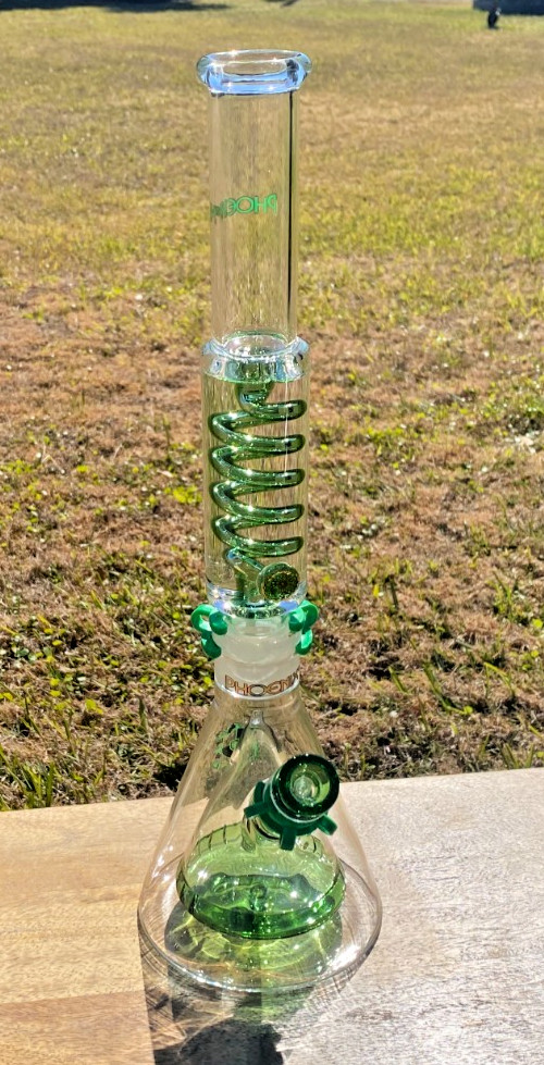 Nice 17.75&Prime;Phoenix Star 5mm Freezable Glycerin Coil Water Pipe Bong Bubbler