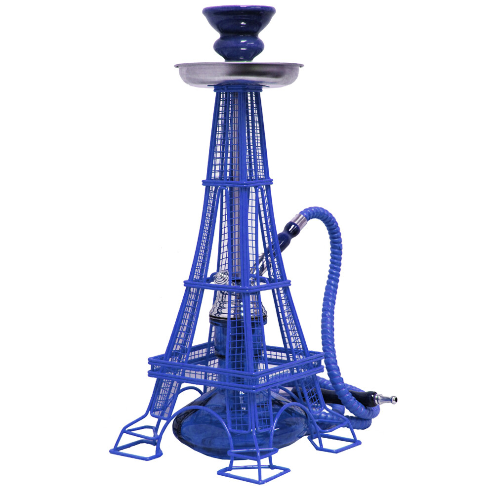 INHALE Eiffel Tower Hookah – 1 Hose, blue