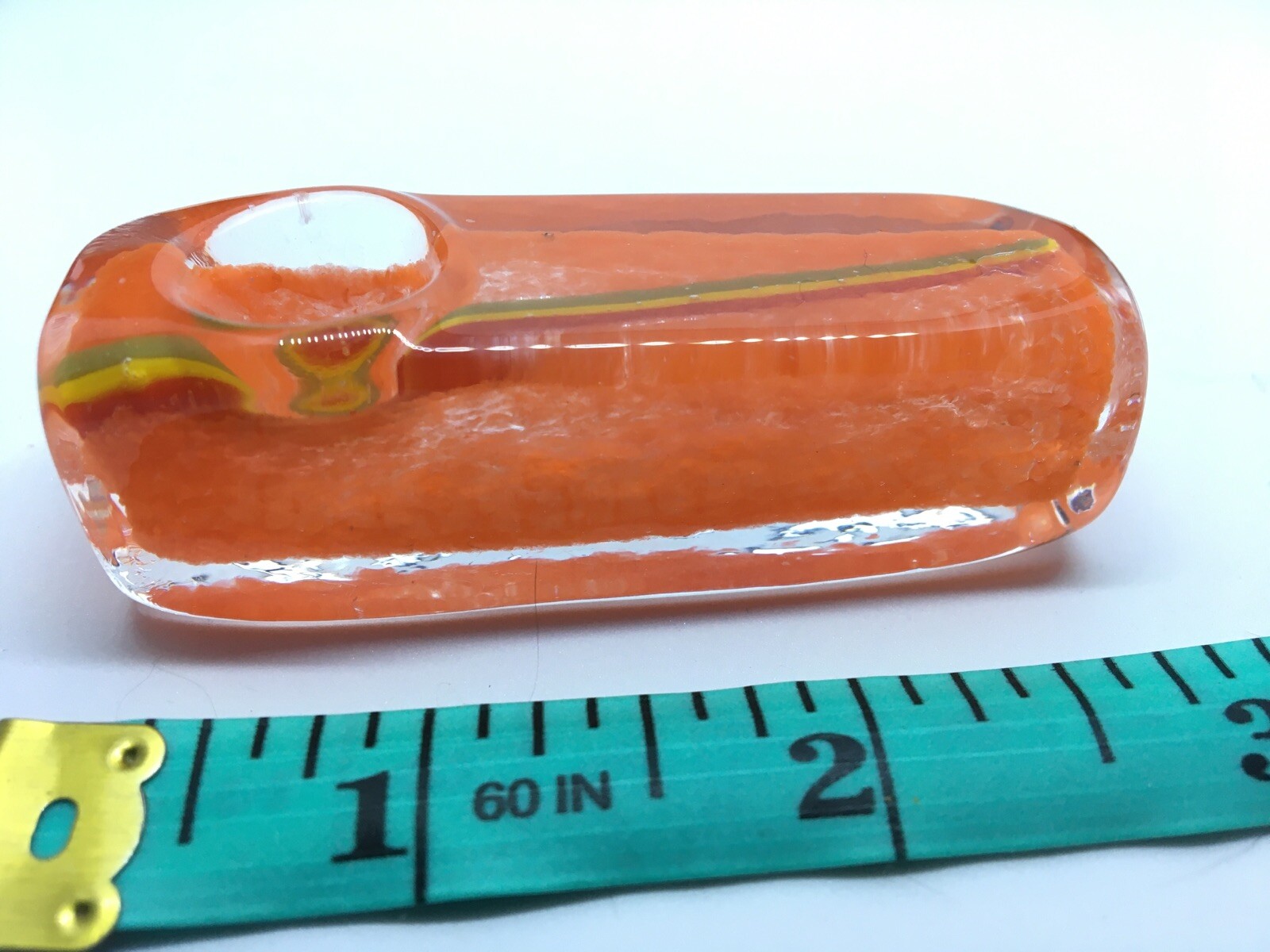 HEAVY SQUARE HAND PIPE 3” CUBE XC20O TUBE USA MINI BLOWN GLASS TOBACCO SMOKING 1