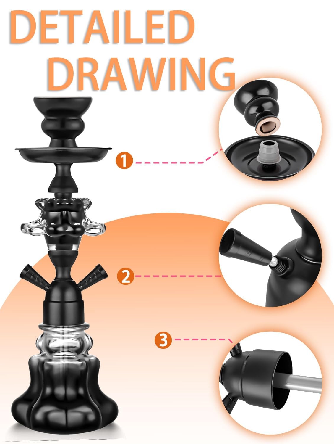 Hookah Set With Everything 14 » Shisha Hookah Complete Set – Glass Flower Vas…