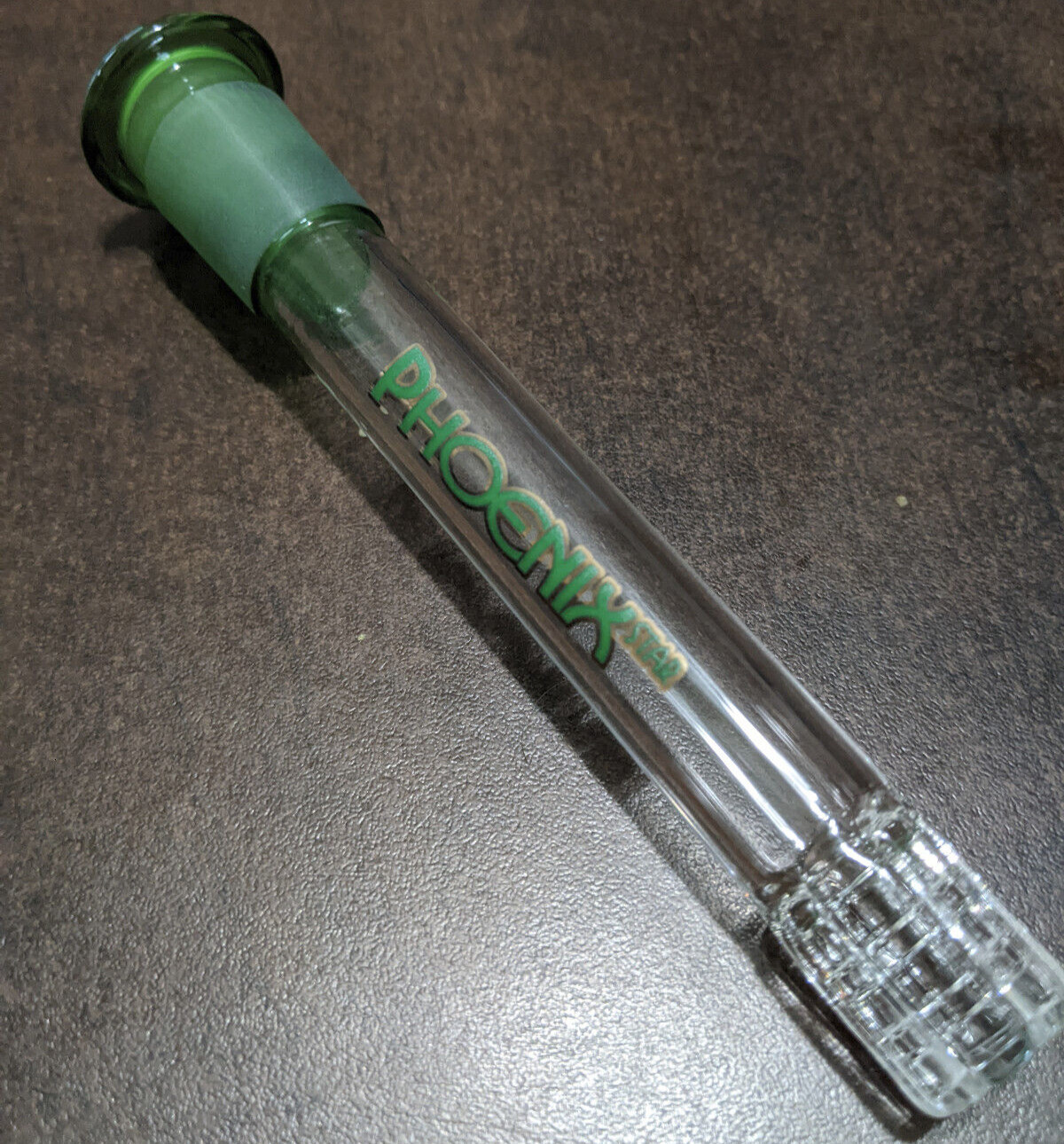 4&Prime; Inch 18mm/14mm Downstem Glass Slide Green MATRIX Perc Diffuser