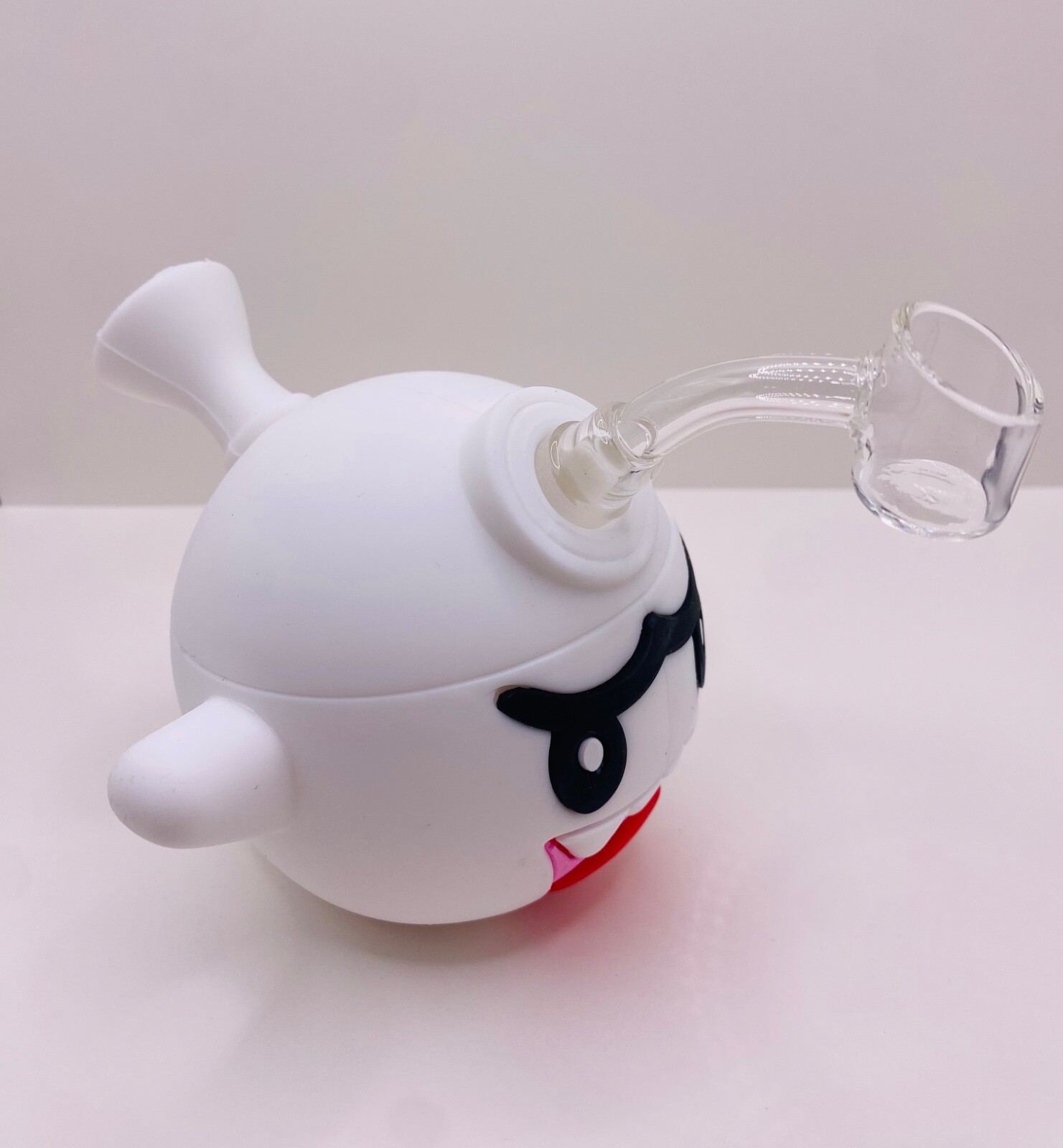 Collectible, Custom White tobacco hookah bubbler ghost pipe Mario theme