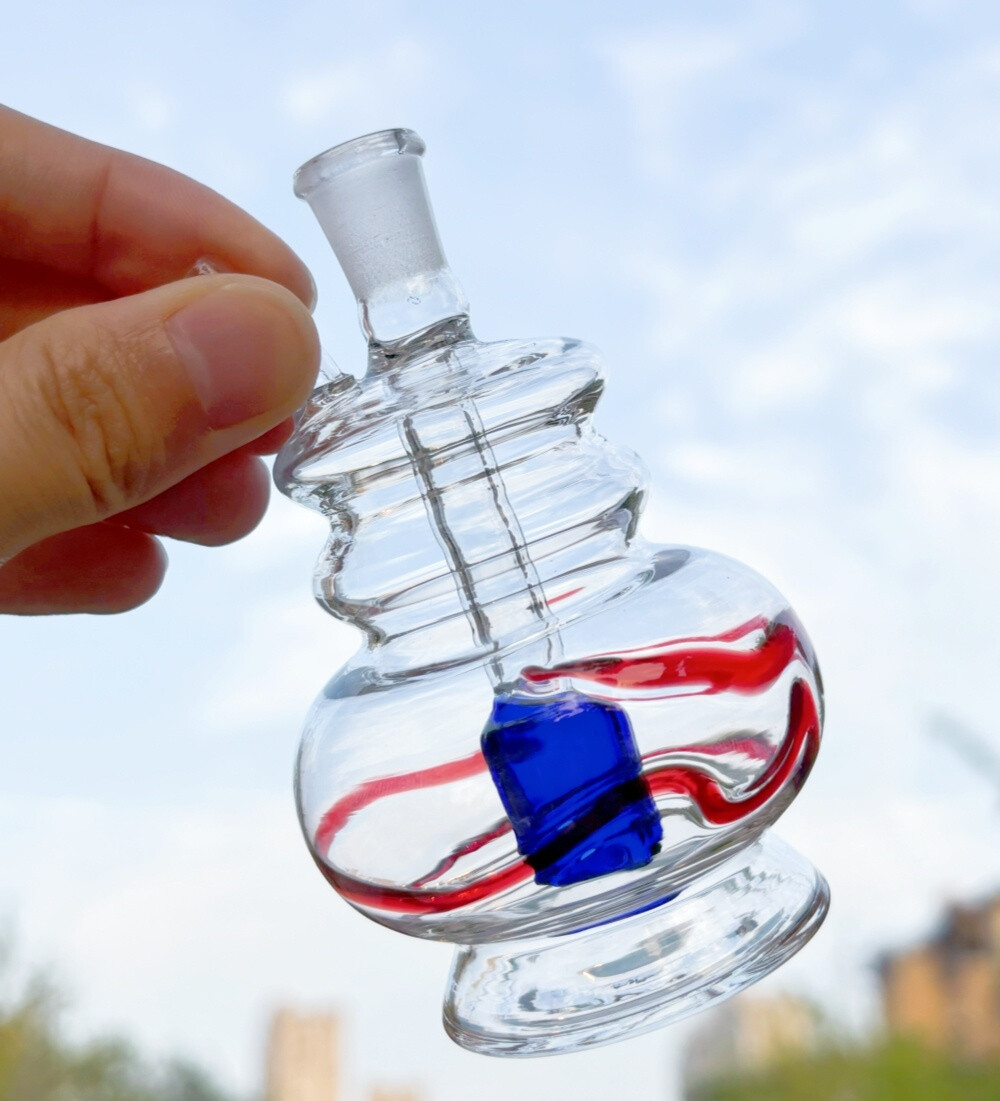MINI 4&Prime; Glass Hookah Bong Pyrex Portable Smoking Water Pipe Shisha Bubbler +Bowl