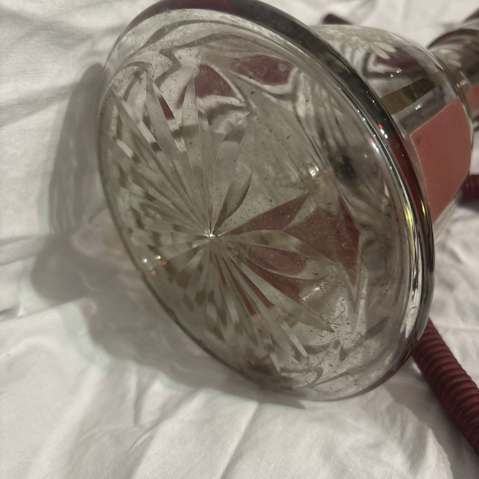 Vintage Hookah, a traditional Egyptian Glass Flowers 20” Read Below