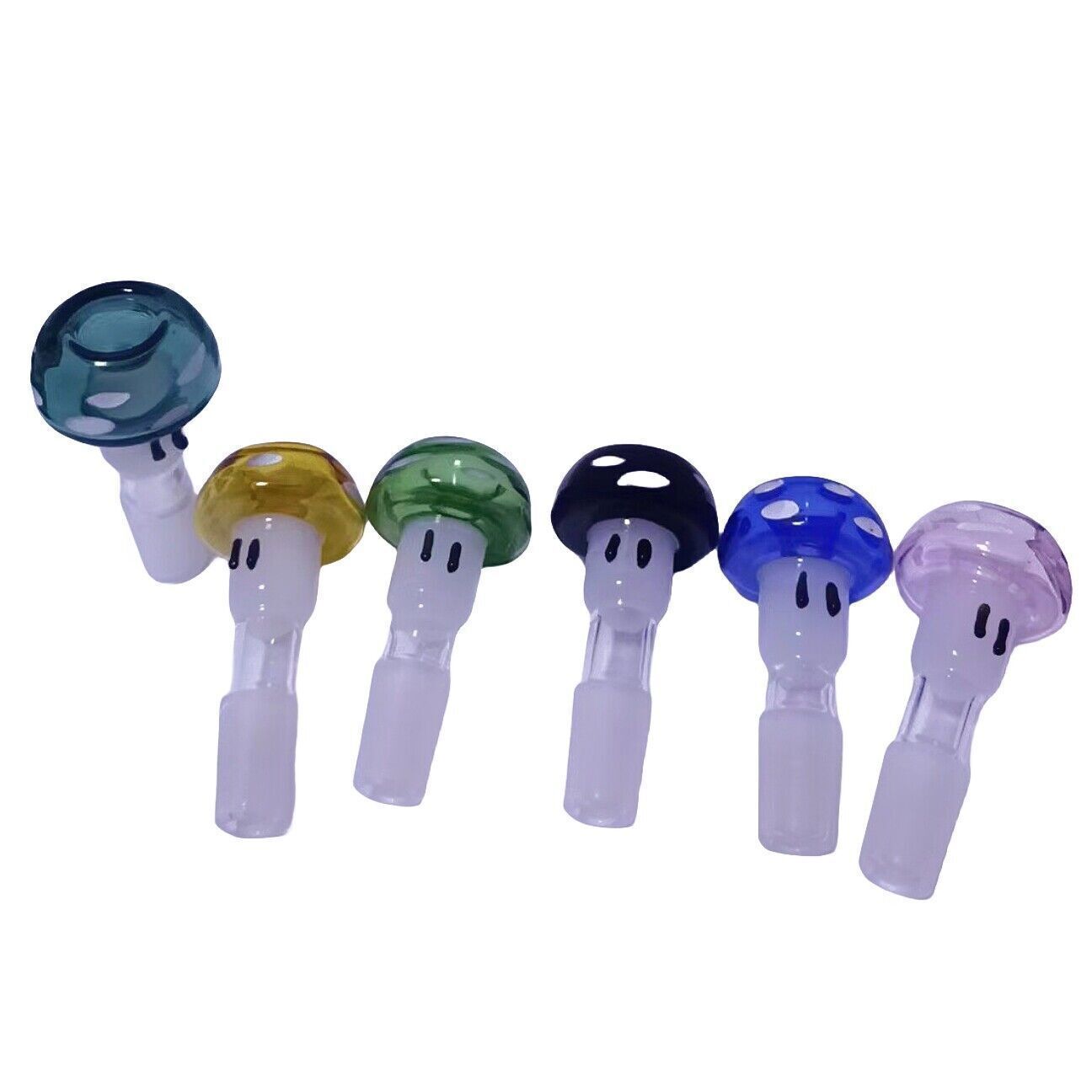 2pcs 14MM Male Smoking Slide Bowl Mushroom Heavy Glass Water Pipe Tobacco Bowls
