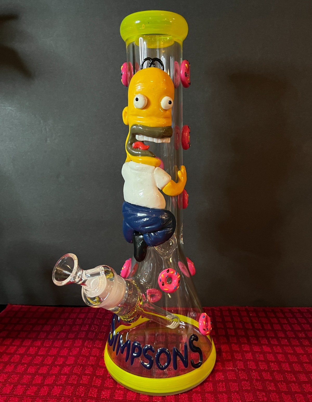 Simpsons Glass Bong Glass Water Pipe Smoking Beaker 14MM Bowl Glass Pipe Smoking