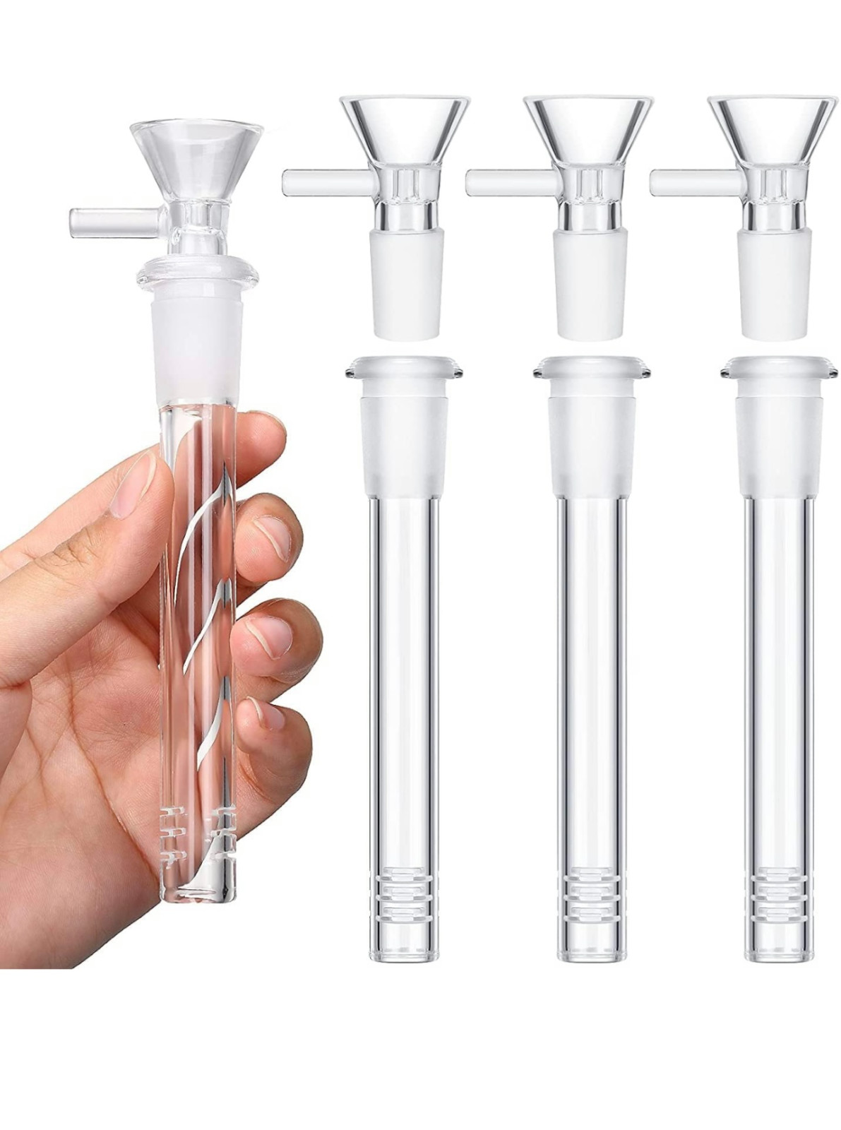 4Pack 5.5 » Hookah Water Smoking Pipe Glass Bong Downstem with 14mm Male Bowl