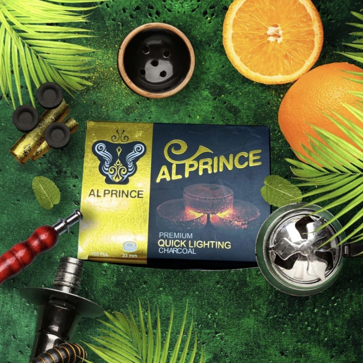 🔥 Alprince 100 Pcs 33MM Hookah Coal Quick Lite Shisha Charcoal Incense 1 Box 🔥