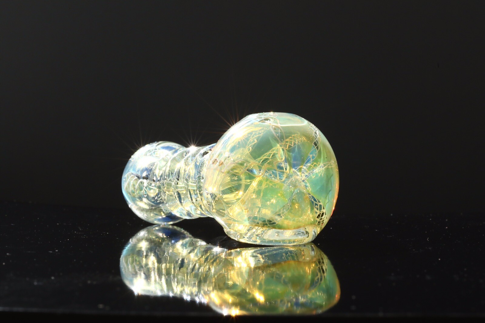 HEAVY USA TOBACCO SMOKING HAND PIPE BLOWN GLASS WORK SPOON RIM DESIGN ART XC25CL