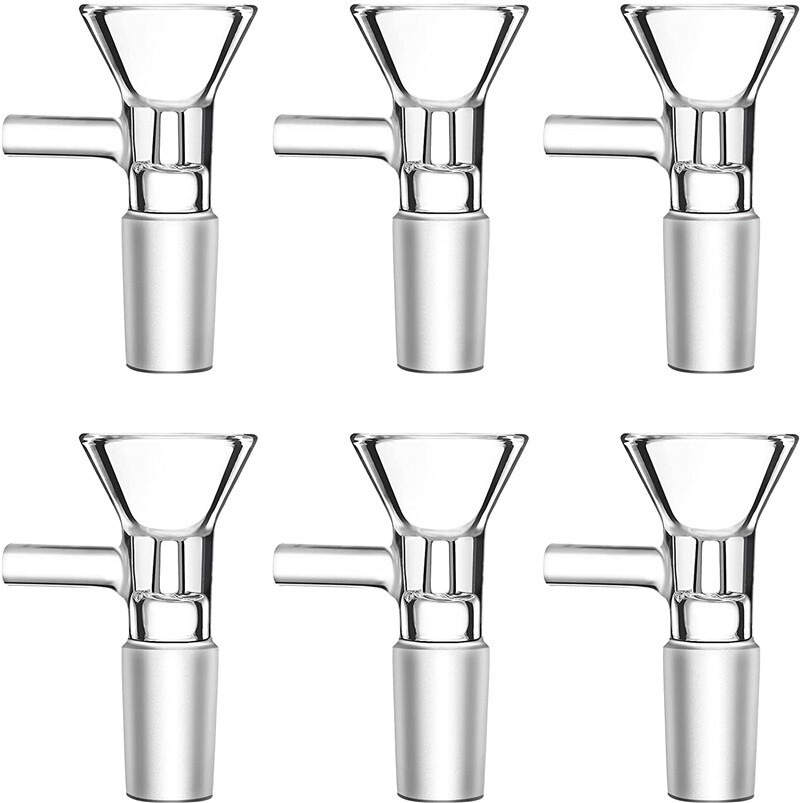 6x18mm Male Glass Bowl Handle Funnel For Water Pipe Hookah Bong Replacement Head