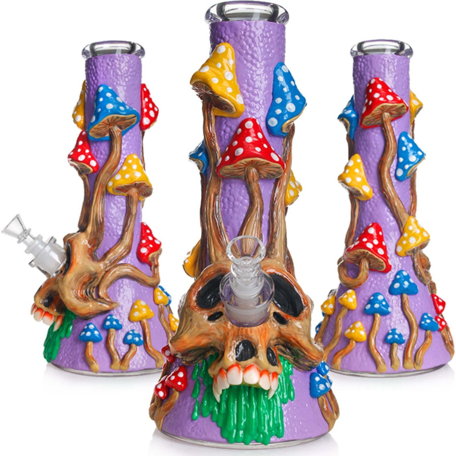 Mushroom Bong Skull Bong 13&Prime; Glow Glass Bong 3d Bong