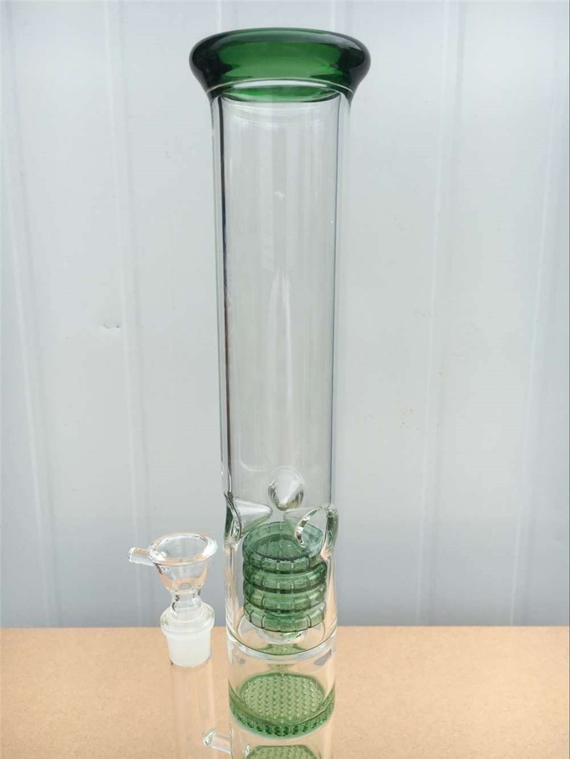 16.5&Prime; Glass Bong Hookahs Honeycomb Percolator Water Pipe Bowl for Smoking