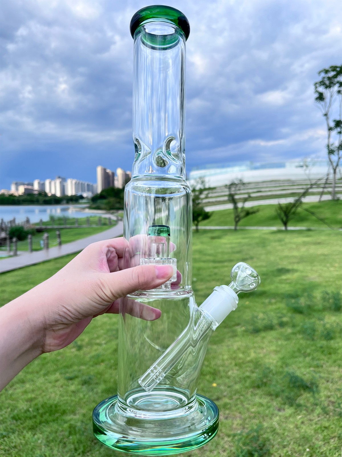 15 » Heavy Glass Bong 2.3LB Smoking Hookah Thick Percolate Water Pipe 14mm Bowl
