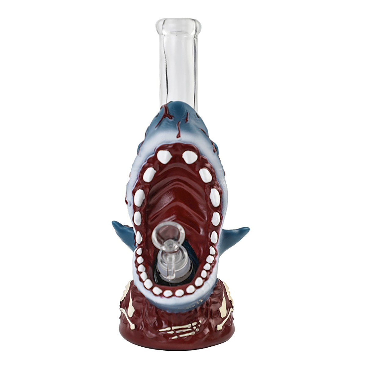 Shark 10in Glass Bongs and Water Pipes Smoking &lsquo;Beaker&rsquo; Bongs Hookah 14mm bowl