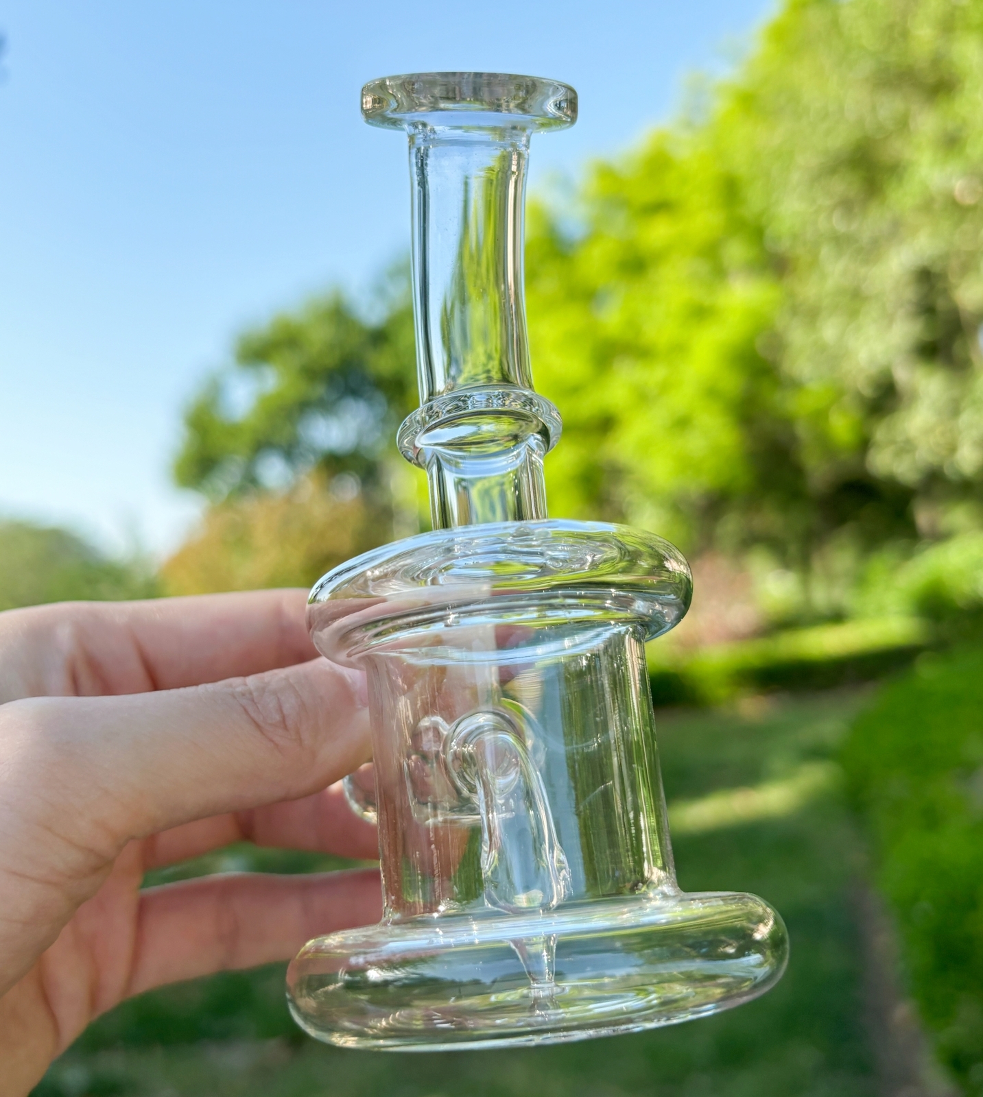 Clear 5&Prime; Mini Glass Bong Diffused Percolator Water Pipe Hookah Bubbler w/Bowl