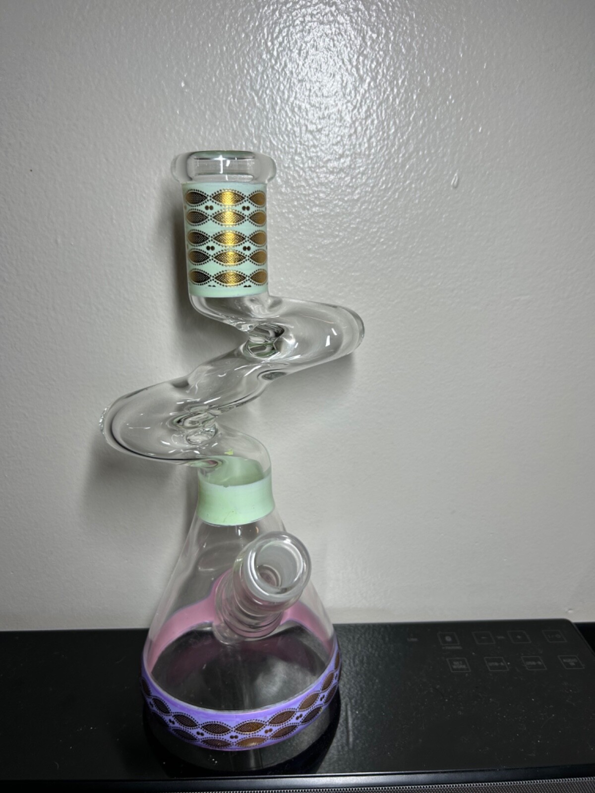 9 inch groovy abstract bongs and water pipes, removable stem,