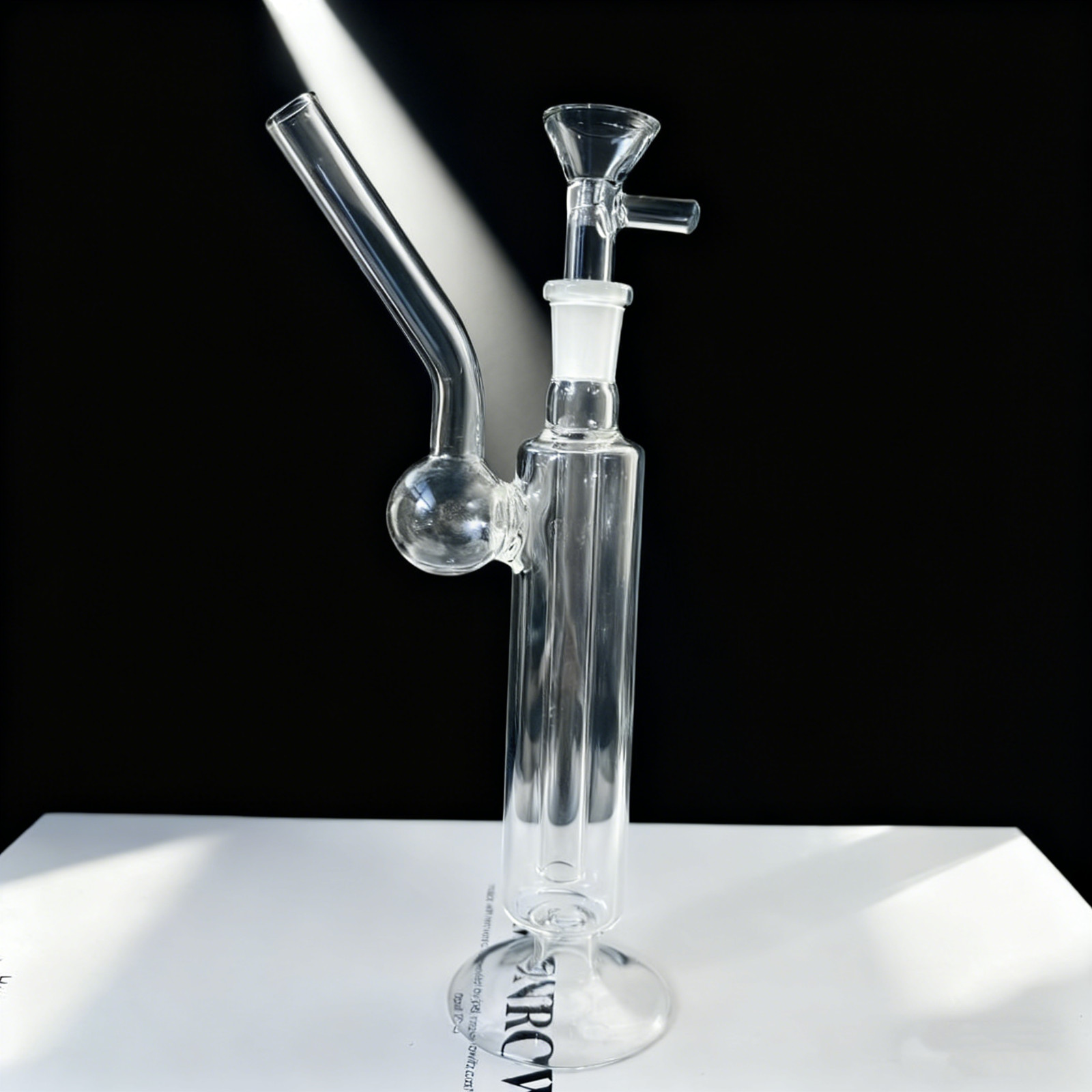 6.7&Prime; Glass Bong Straight Tube Smoking Water Pipe Portable Bubbler W/Herb Bowl