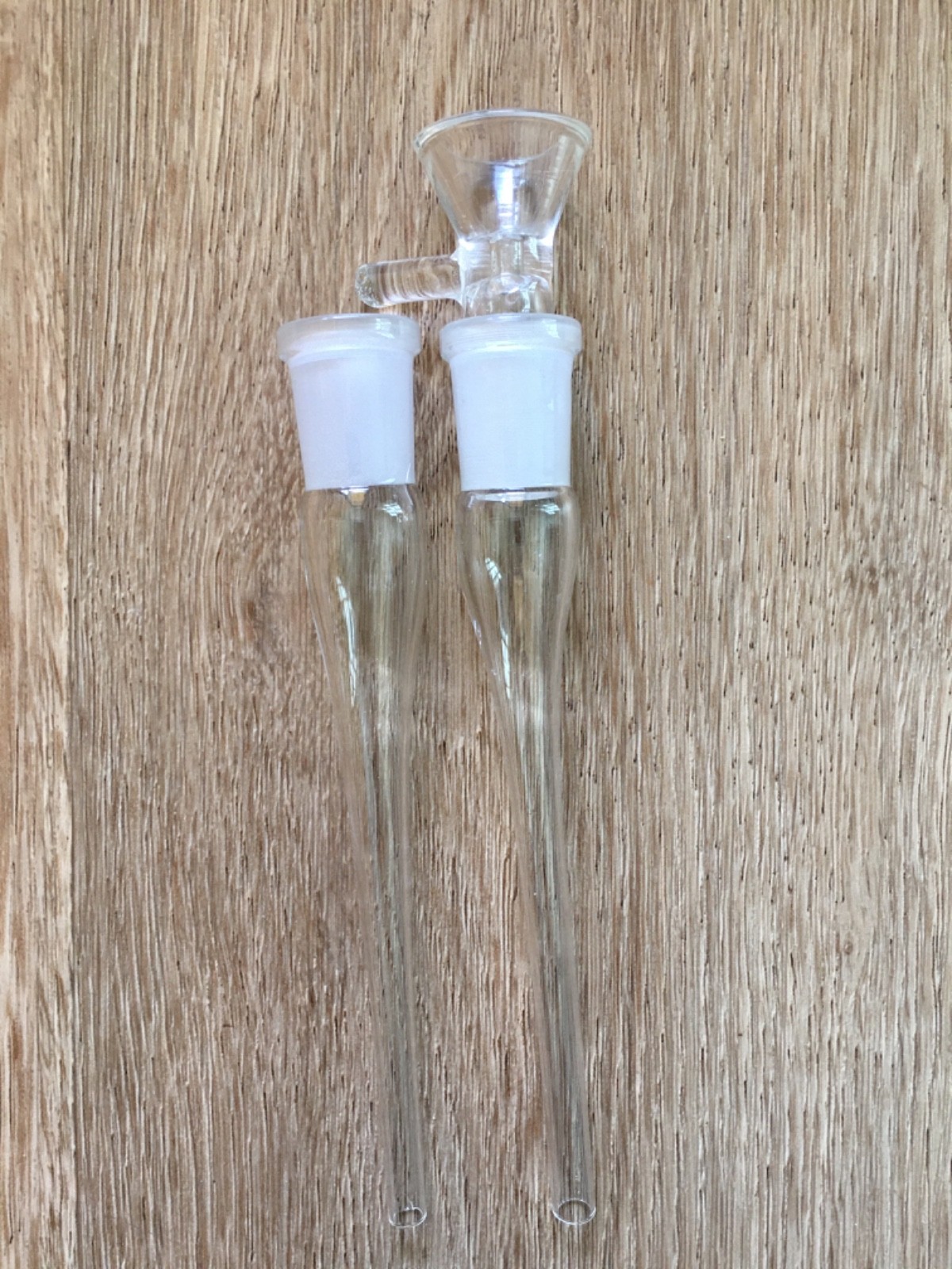2 PC 6 Inch Glass Downstem 14mm Female + Glass Bowl 14mm Male