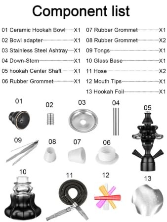Hookah Set With Everything 14 » Shisha Hookah Complete Set – Glass Flower Vas…