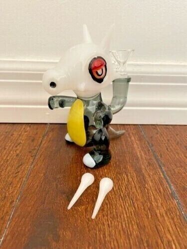 5&Prime; Premium Glass Water Pipe Art Black Cubone Pokemon Mini Bubbler 14mm