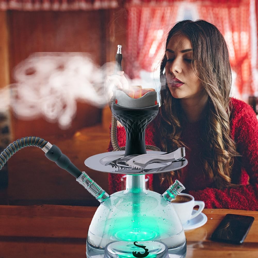 Hookah Set,Portable Modern Acrylic Hookah Set with Silicone Hookha Bowl Silk …