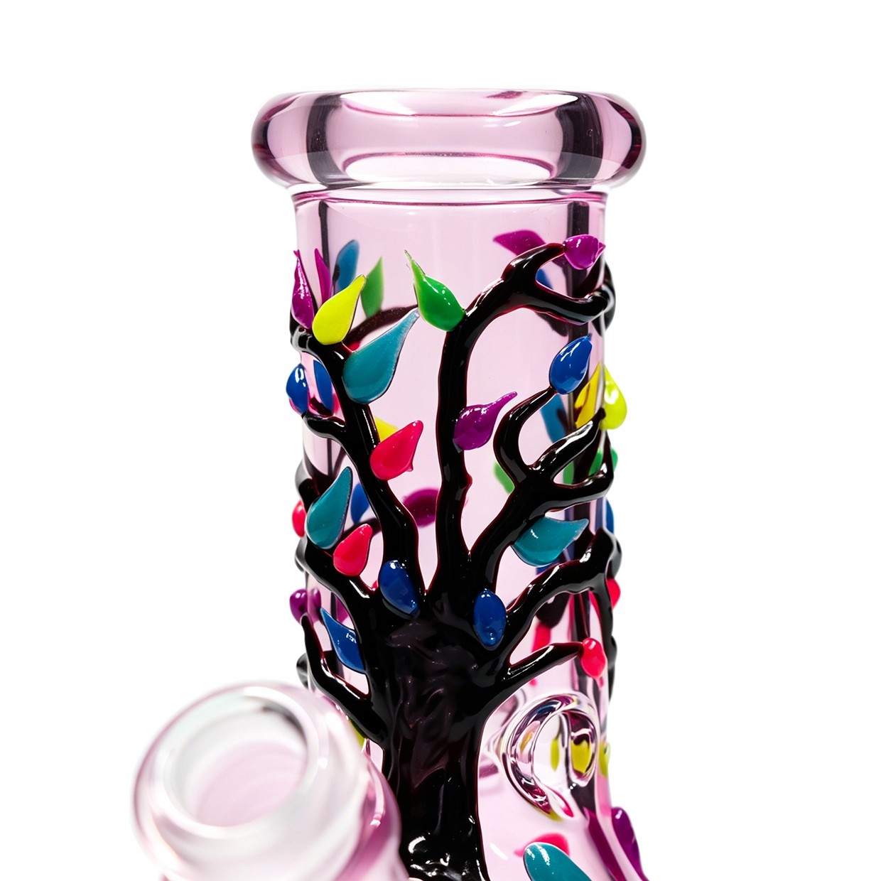 MINI Fluorescent 6.5&Prime; Glass Bong Water Pipes Smoking Beaker bongs Hookah w/14mm