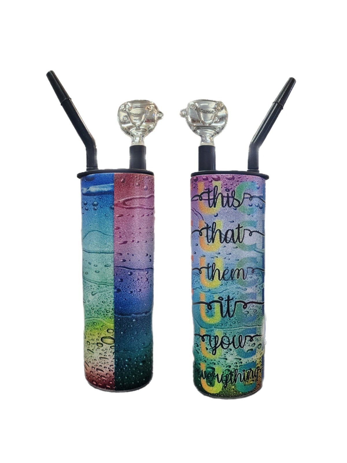 Glitter Bong Tumbler – Hookah Tumbler – Cold Smoke Tumbler – 20oz