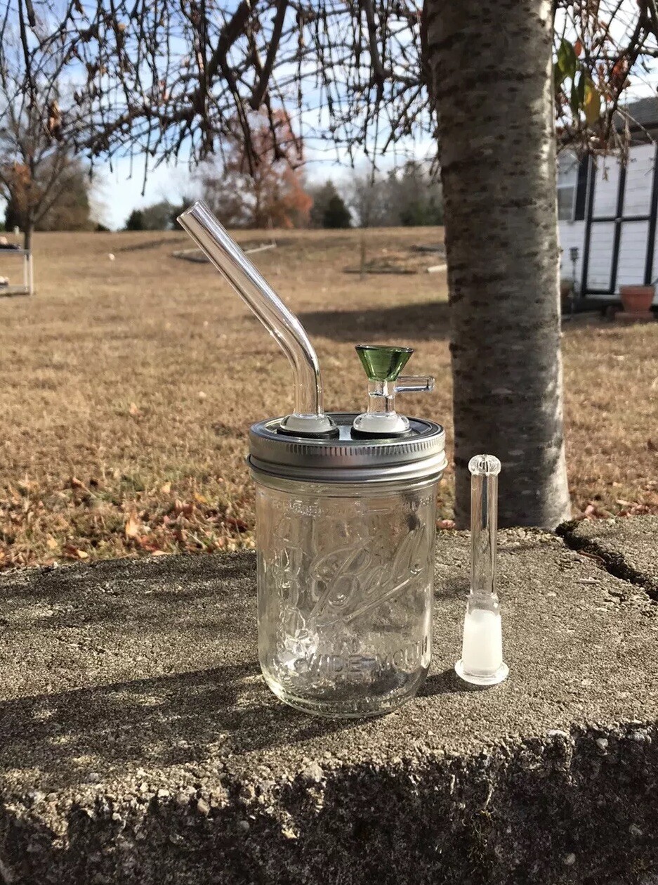 Showerhead Downstems Mason Jar Water Pipe 16oz 14mm Bowl Mouthpiece Bong Bubbler