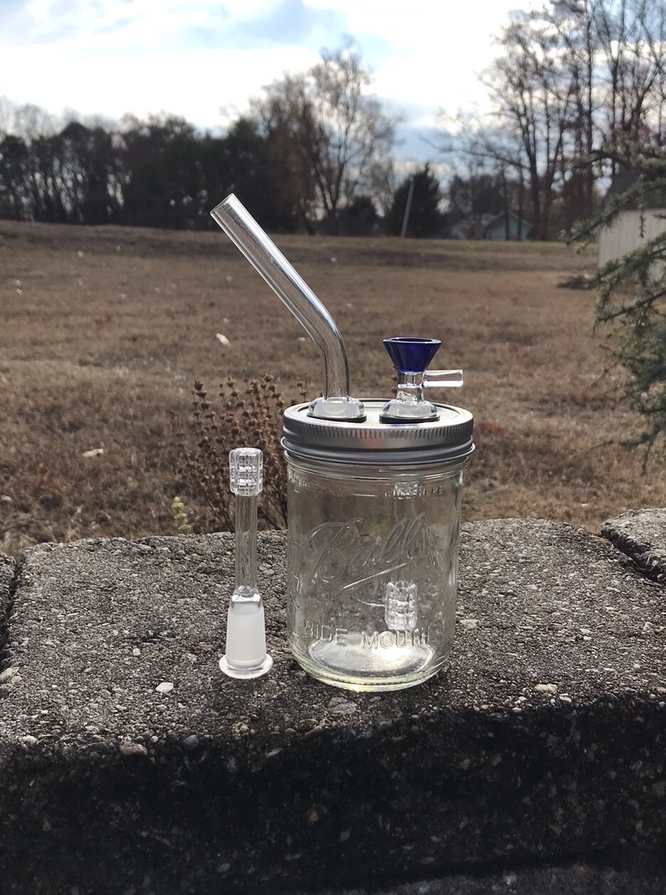 Matrix Downstem Mason Jar Water Pipe 16oz 14mm Bowl Bong Bubbler Mouthpiece