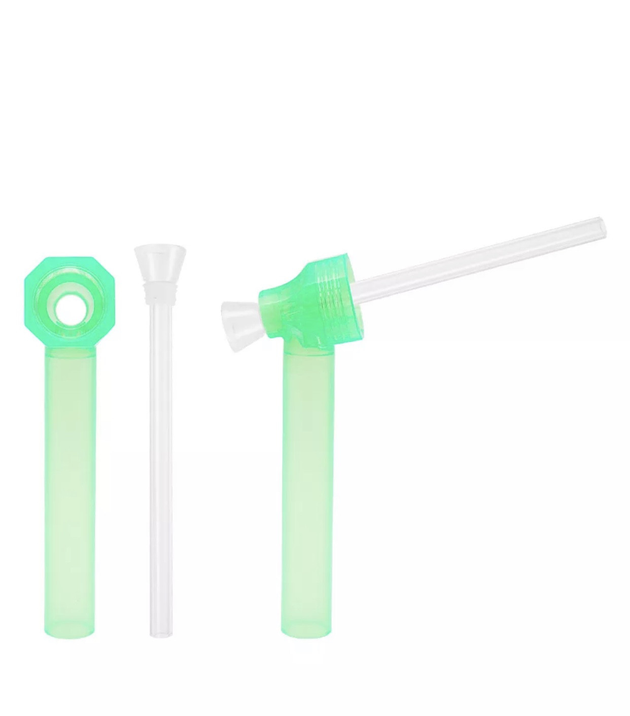2Packs Green Screw-on Water Bottle Converter Glass Bong Hookah