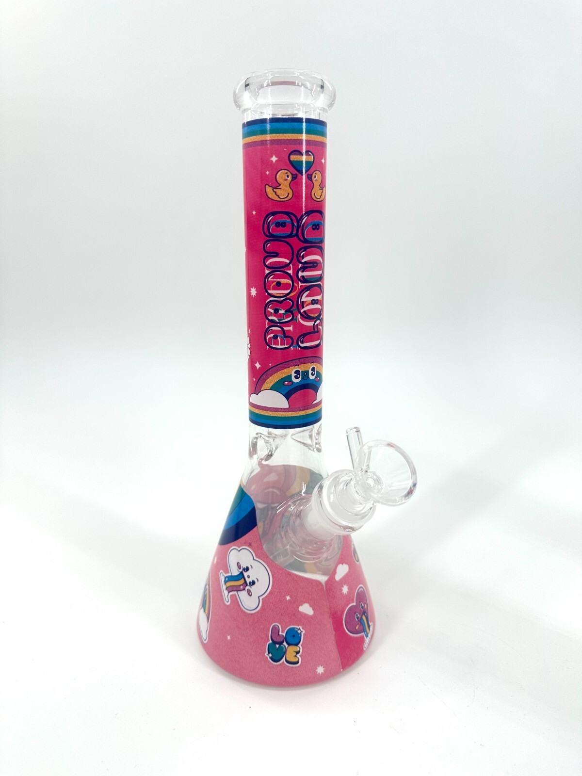 11&Prime; Cute Cartoon Heavy Glass Bongs Filter 14mm Bowl Bubbler Girls Gift