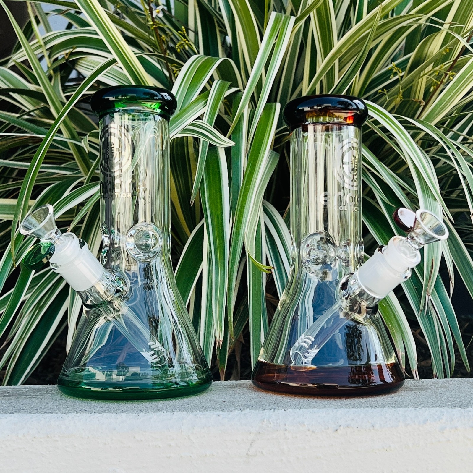 8&Prime; 50×7 50mm Assort Color Lip Base Glass Bong Super Thick Beaker Tobacco Hookah