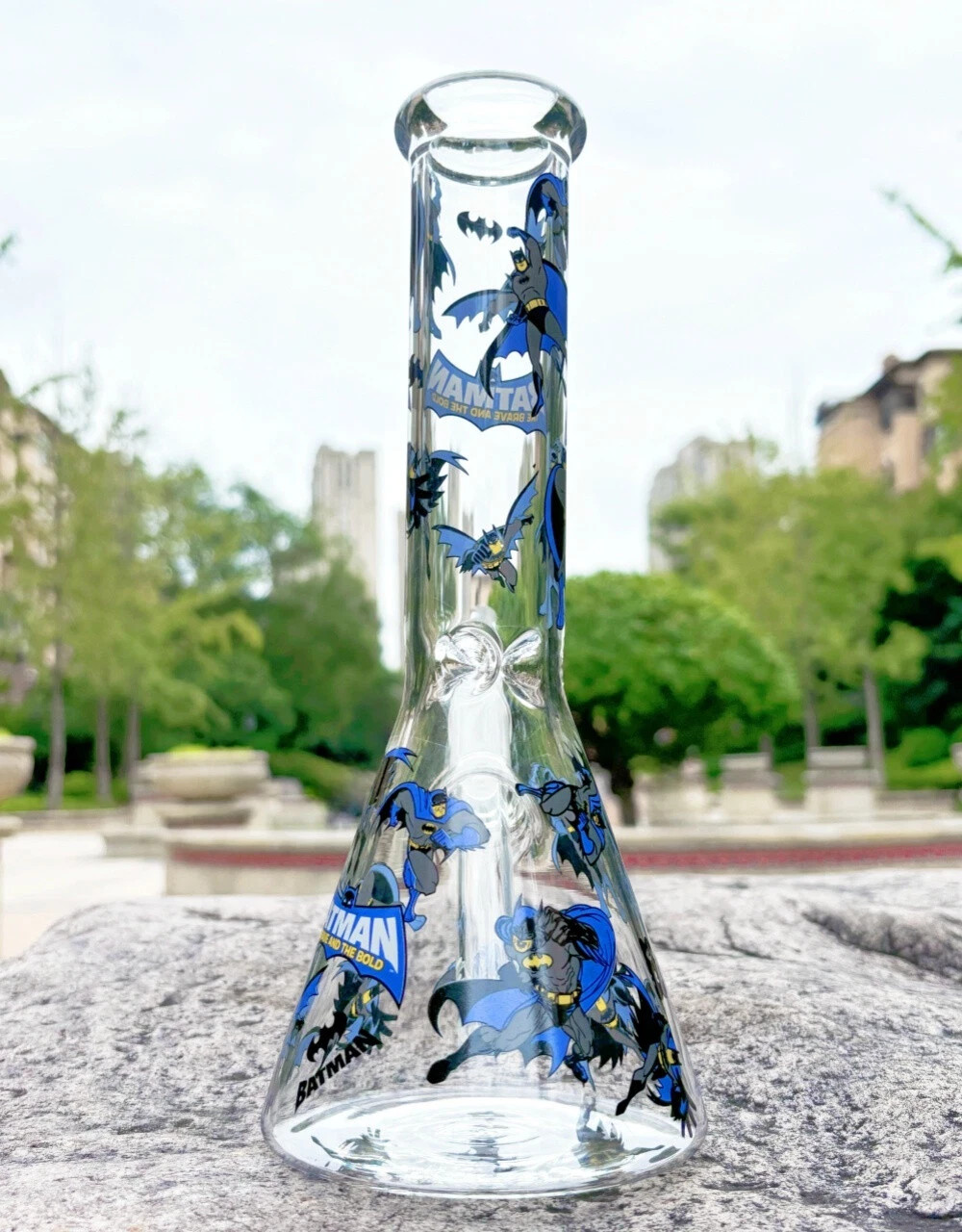 10&Prime; Glass Bong BAT MEN Thick Smoking Water Pipe Beaker Bubbler Hookah USA Stock