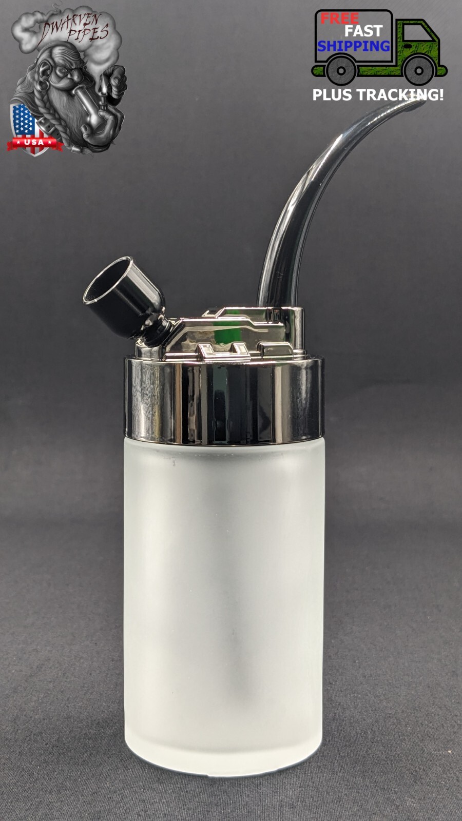 7.25&Prime; Hookah Smoking Tobacco Water Pipe Bong w/ 2 Smoking Adaptors Gray