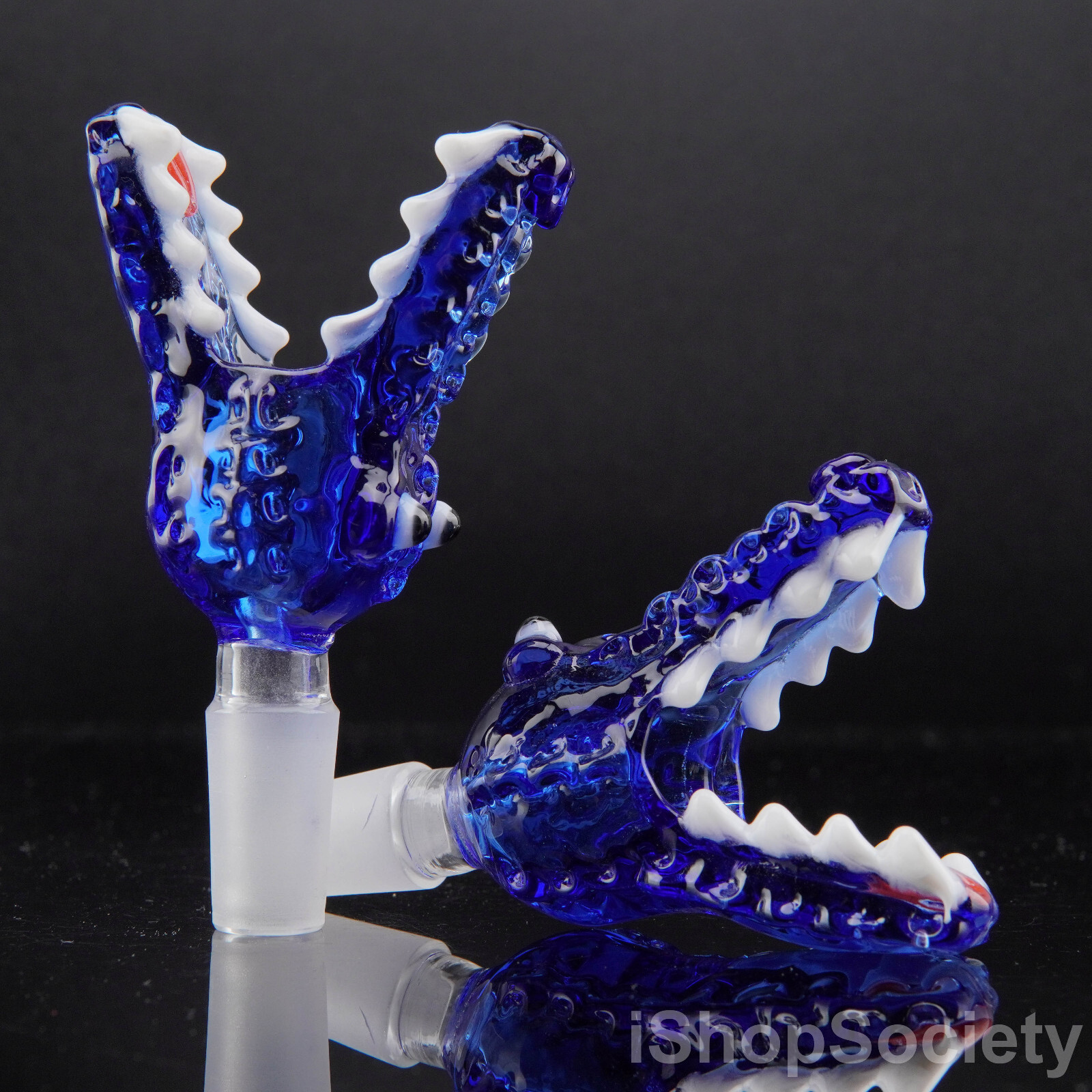 3.5&Prime; Crocodile Glass Slide Bowl 14mm Water Pipe Hookah Head Piece Thick Bowl BL
