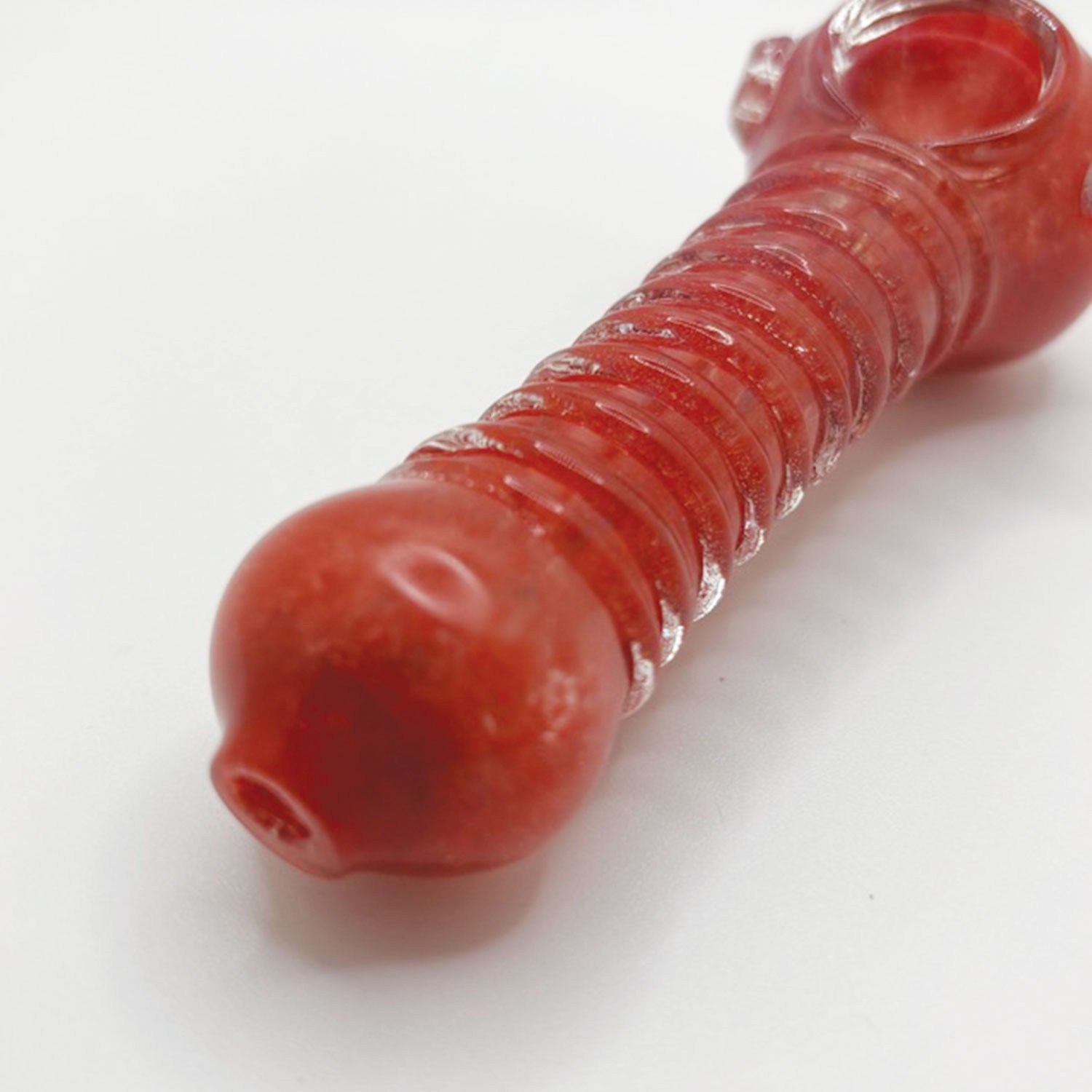 4&Prime; Glass Smoking Bowl Hand Pipe Tobacco SALE USA Red Swirl