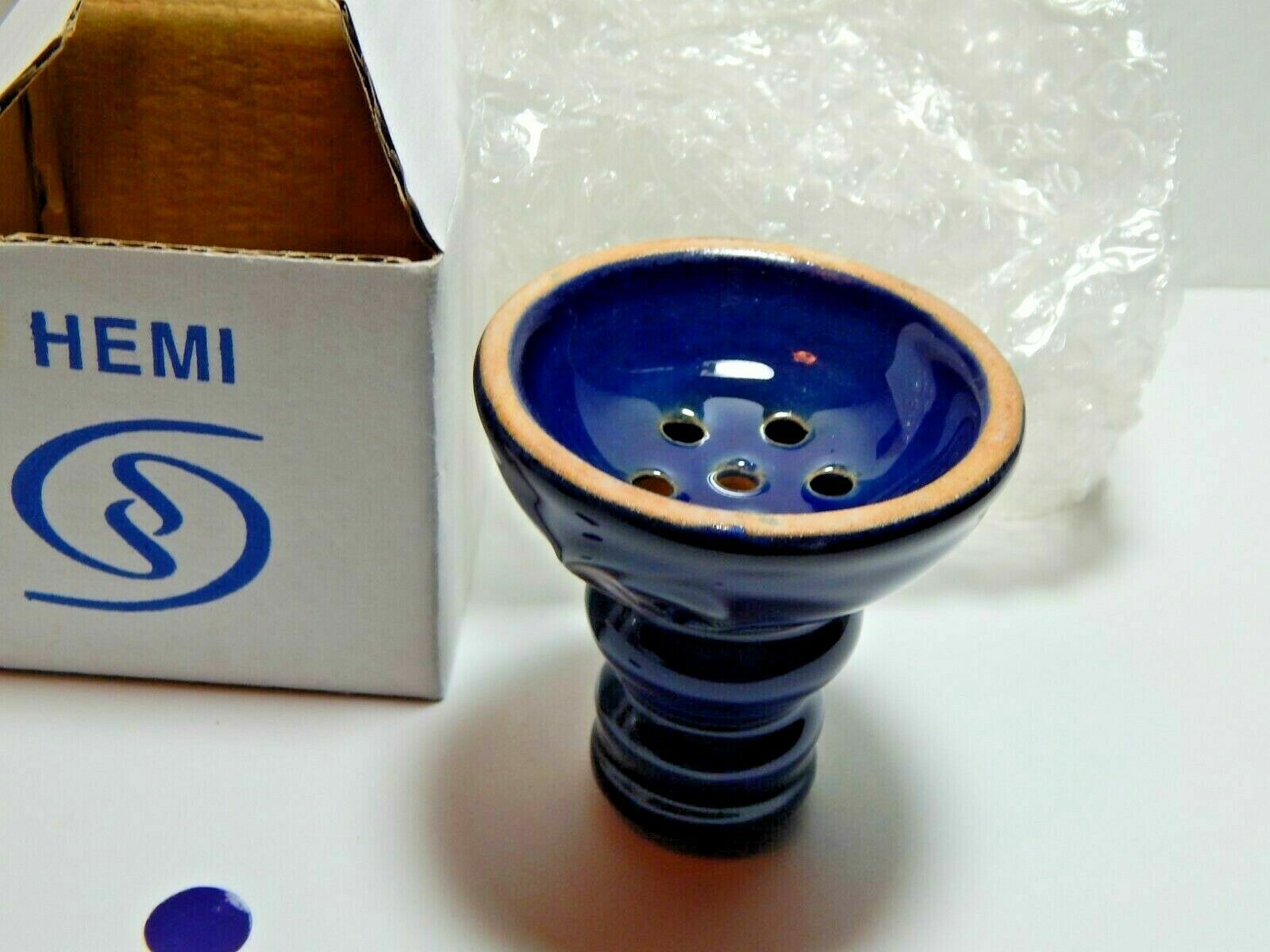 Social Smoke Hookah Shisha Hemi Bowl Head Clay New Blue