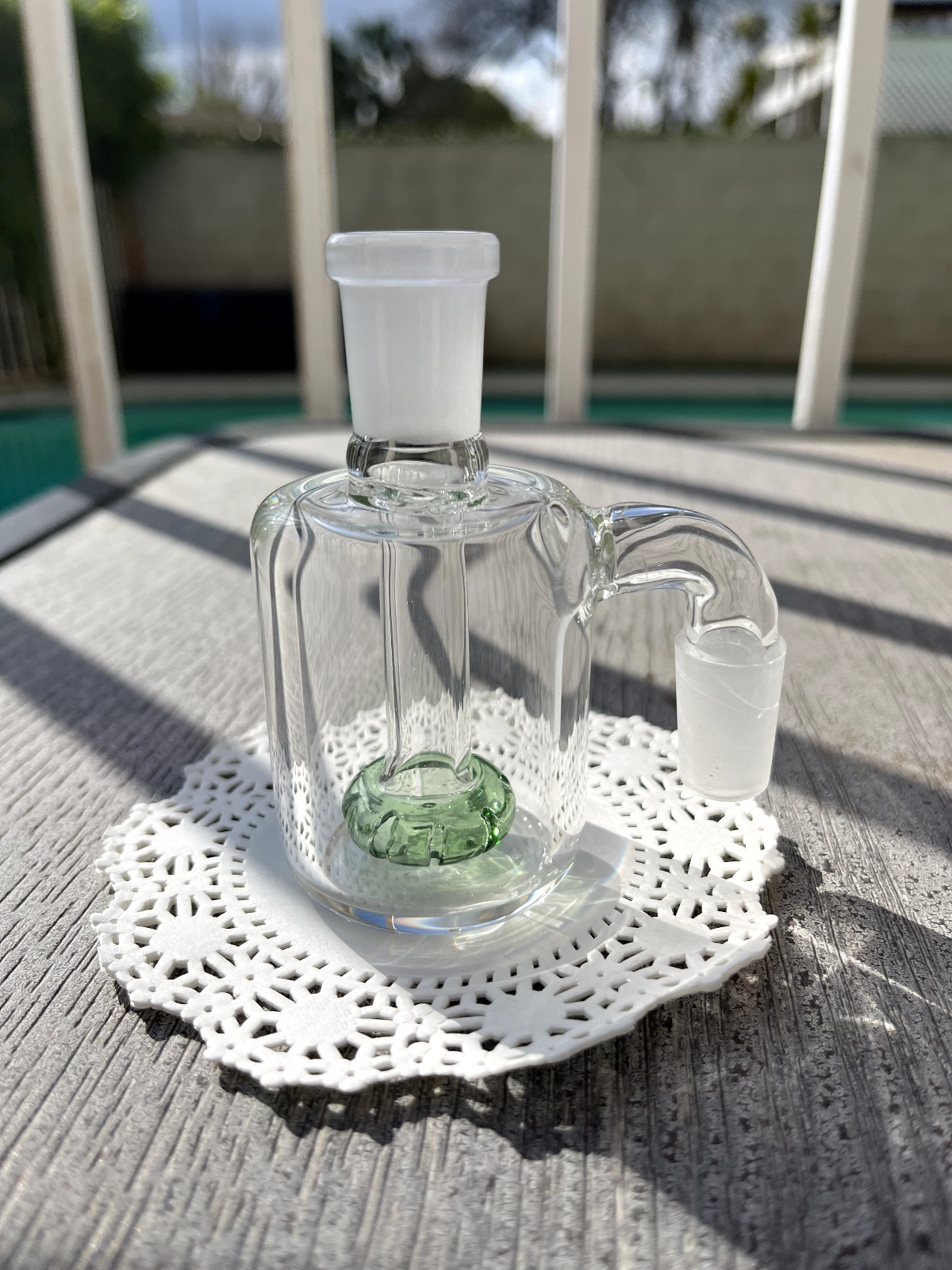 Premium Quality 14mm 90° Green Mini Dry Ash Catcher Water Pipe Bong Bubbler